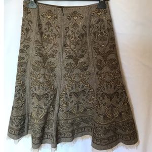 Elie Tahari Embroidered Wool Skirt Size 4